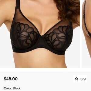 Paramour Sheer Black Embroidered Bra